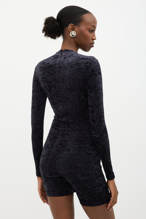 Balenciaga Crushed Velvet Cycling Short Dress
