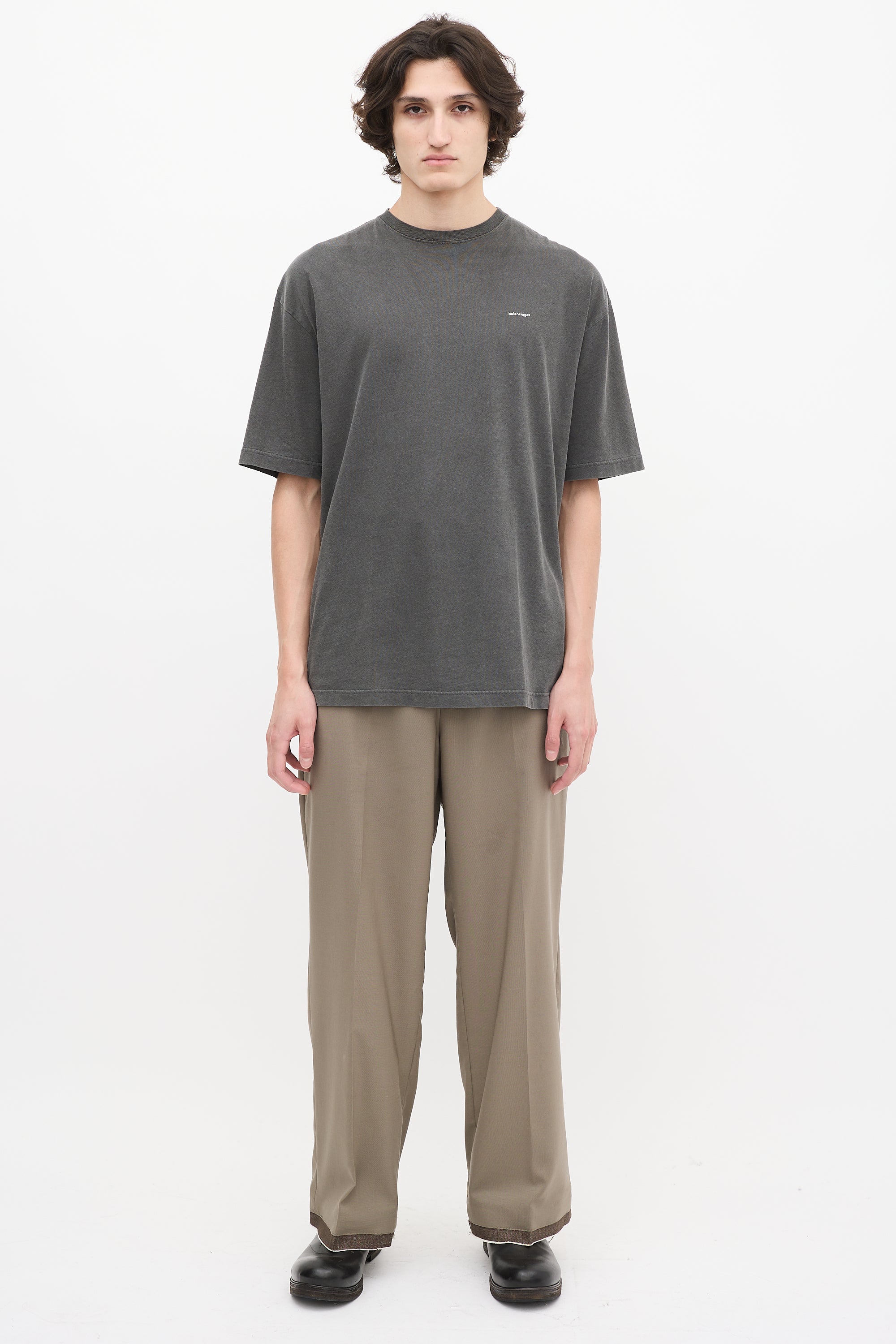 Balenciaga // Dark Grey Archetype Logo Oversized T-Shirt – VSP