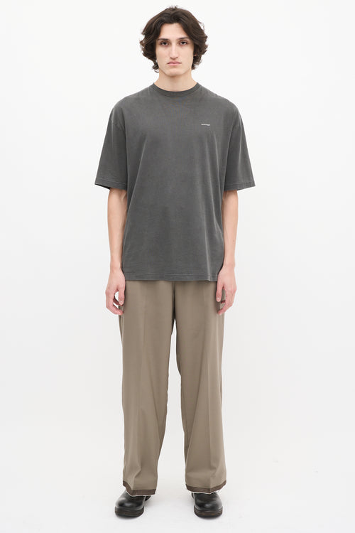 Balenciaga Dark Grey Archetype Logo Oversized T-Shirt