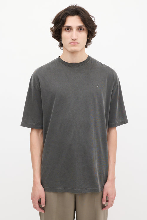 Balenciaga Dark Grey Archetype Logo Oversized T-Shirt