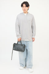 Balenciaga Dark Grey Leather Blackout City Bag