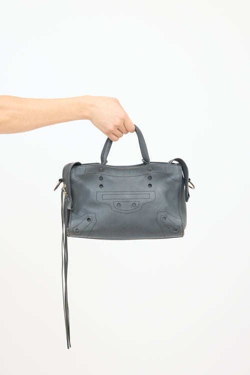 Balenciaga Dark Grey Leather Blackout City Bag