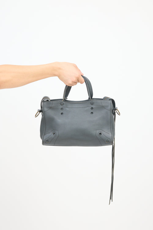 Balenciaga Dark Grey Leather Blackout City Bag