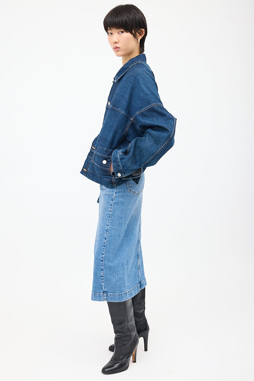 Balenciaga Dark Wash Denim Upside Down Jacket