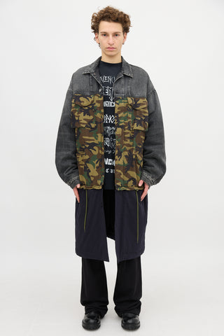 Balenciaga Denim Camouflage Hybrid Coat