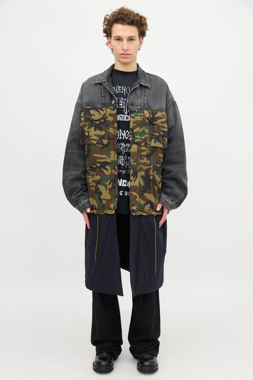 Balenciaga Denim Camouflage Hybrid Coat