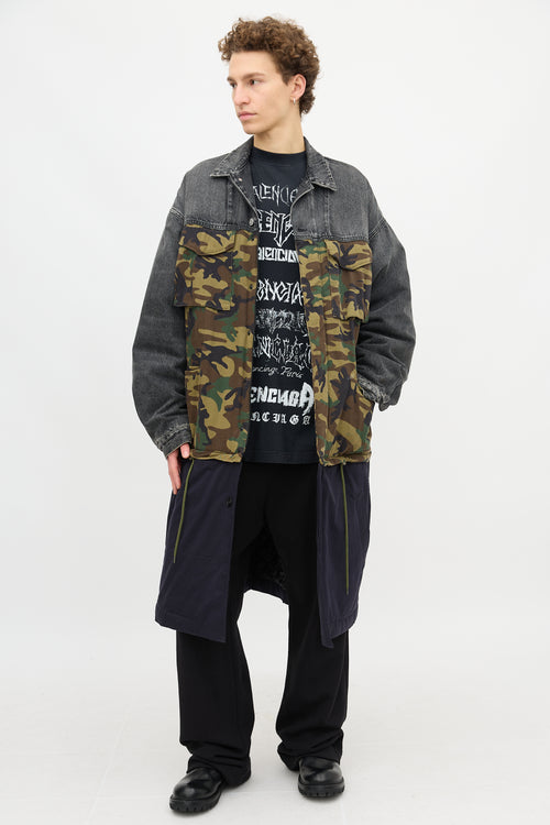 Balenciaga Denim Camouflage Hybrid Coat