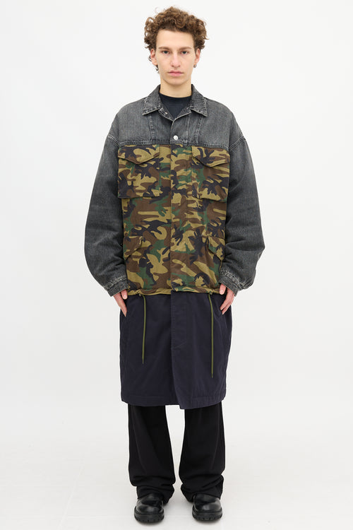Balenciaga Denim Camouflage Hybrid Coat