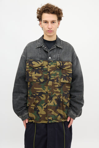 Balenciaga Denim Camouflage Hybrid Coat