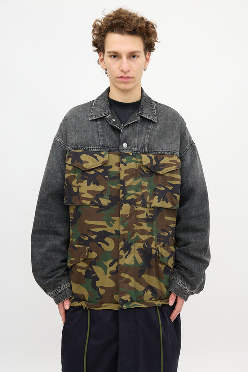 Balenciaga Denim Camouflage Hybrid Coat
