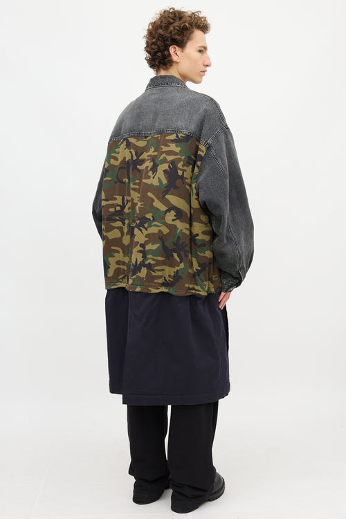 Balenciaga Denim Camouflage Hybrid Coat