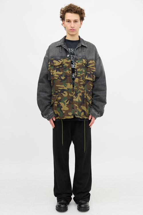 Balenciaga Denim Camouflage Hybrid Coat