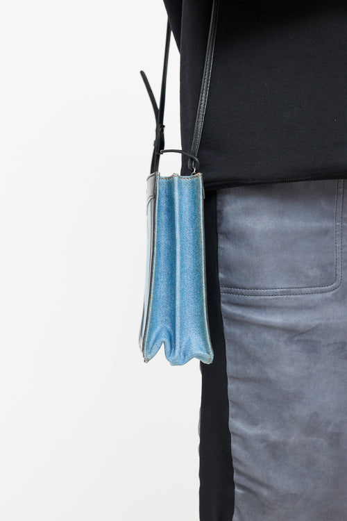 Balenciaga Denim Logo Pochette Bag