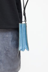 Balenciaga Denim Logo Pochette Bag