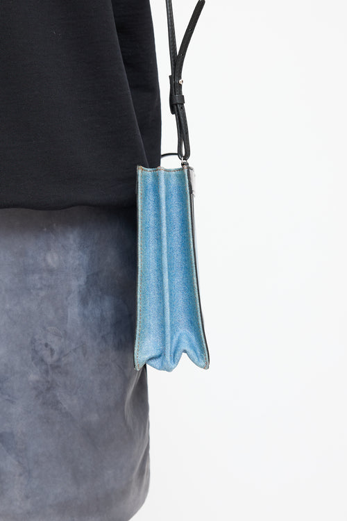 Balenciaga Denim Logo Pochette Bag