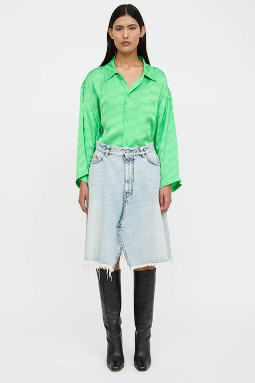 Balenciaga Distressed Denim Skirt