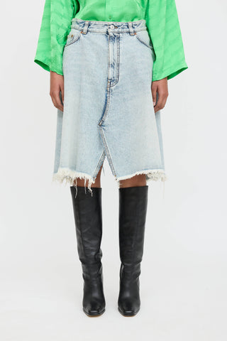 Balenciaga Distressed Denim Skirt