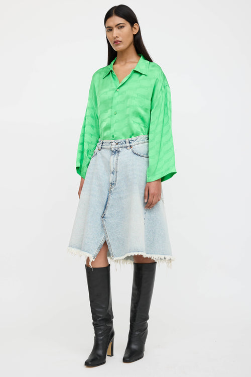Balenciaga Distressed Denim Skirt