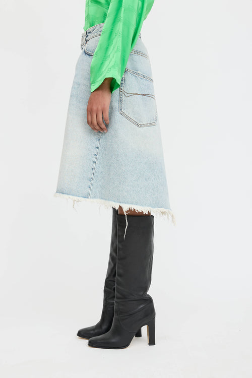 Balenciaga Distressed Denim Skirt