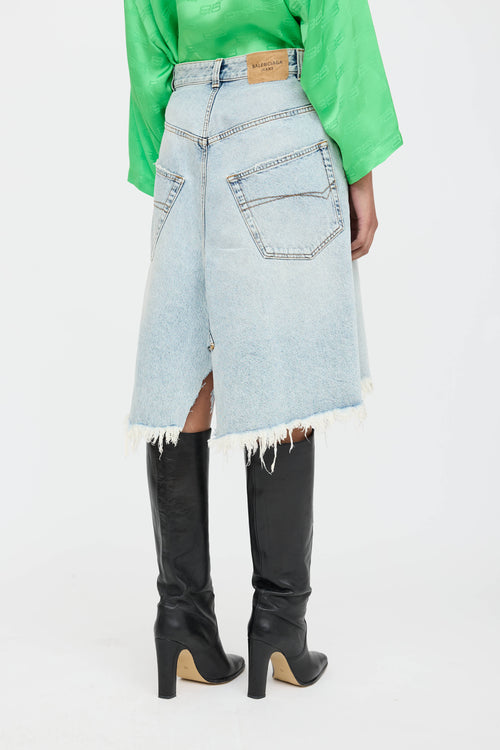 Balenciaga Distressed Denim Skirt