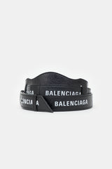 Balenciaga Distressed Leather Logo Bag Strap