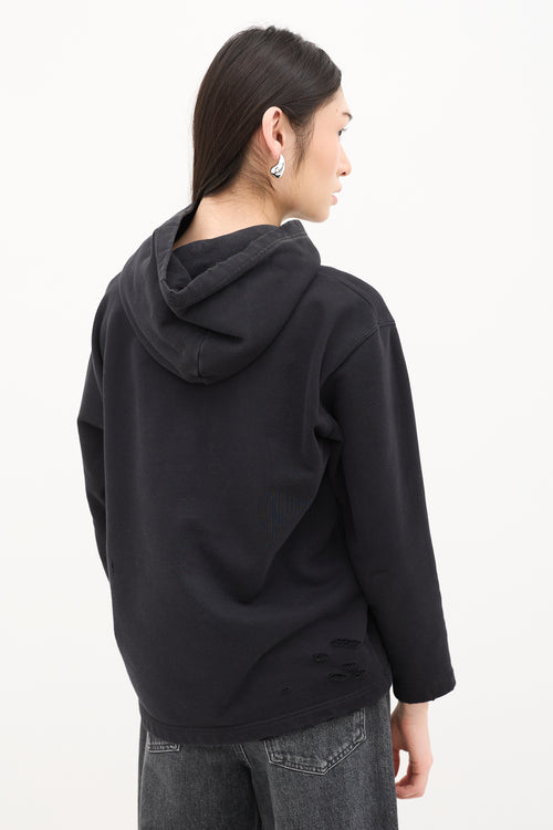 Balenciaga Distressed Maison Logo Hoodie