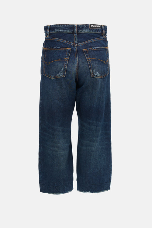 Balenciaga Distressed Straight Leg Jeans
