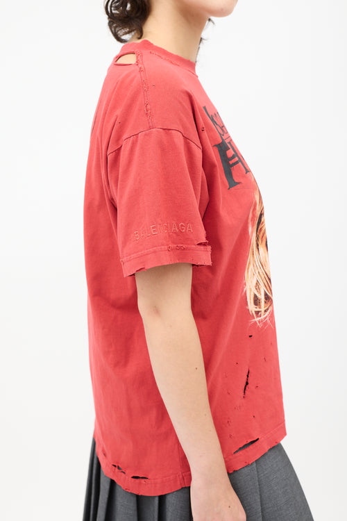Balenciaga Distressed Fanclub T-Shirt