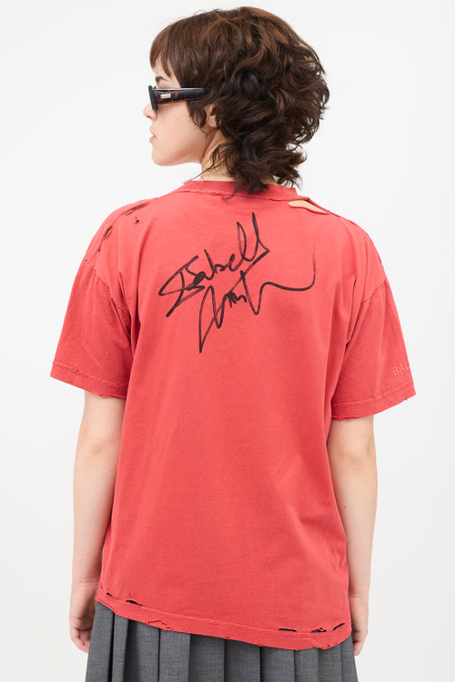 Balenciaga Distressed Fanclub T-Shirt