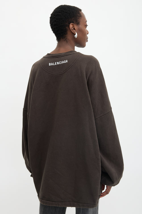 Balenciaga Drawcord Logo Sweatshirt