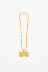 Balenciaga Embellished Logo Bone Necklace