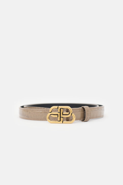 Balenciaga Embossed Leather BB Belt