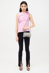 Balenciaga Embossed Leather Hourglass Wallet On Chain