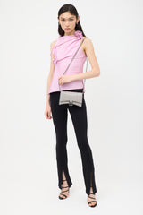 Balenciaga Embossed Leather Hourglass Wallet On Chain