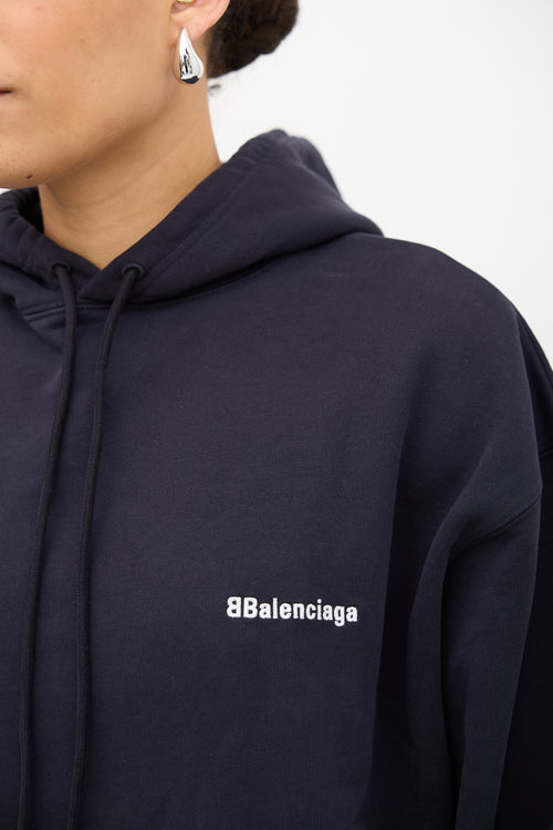Balenciaga Embroidered Logo Hoodie