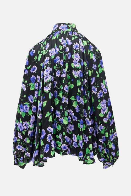 Balenciaga FW 2020 Silk Floral Blouse