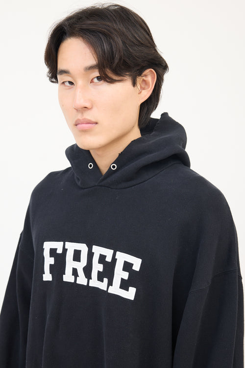 Balenciaga FW 2021 Black Free Logo Oversized Hoodie