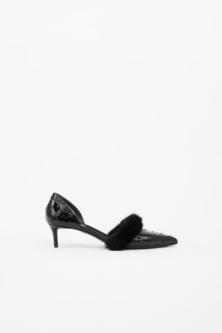 Balenciaga FW 2015 Leather & Fur Pump