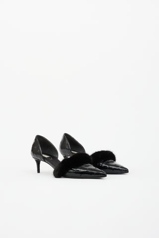 Balenciaga FW 2015 Leather & Fur Pump
