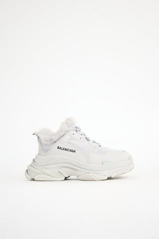 Balenciaga Faux Fur Lined Triple S Sneaker