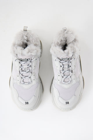 Balenciaga Faux Fur Lined Triple S Sneaker