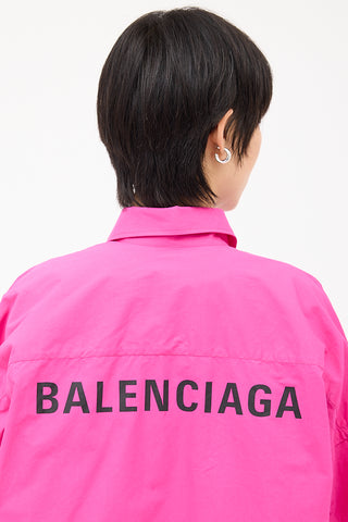 Balenciaga Fuchsia Cotton Logo Shirt