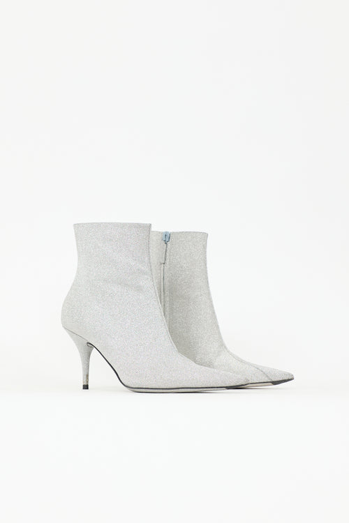 Balenciaga Glitter Knife Ankle Boot