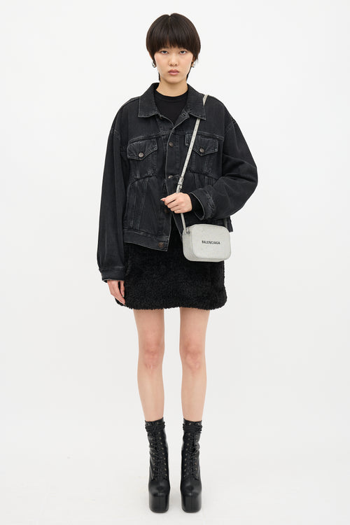 Balenciaga Glitter Logo XS Shoulder Bag