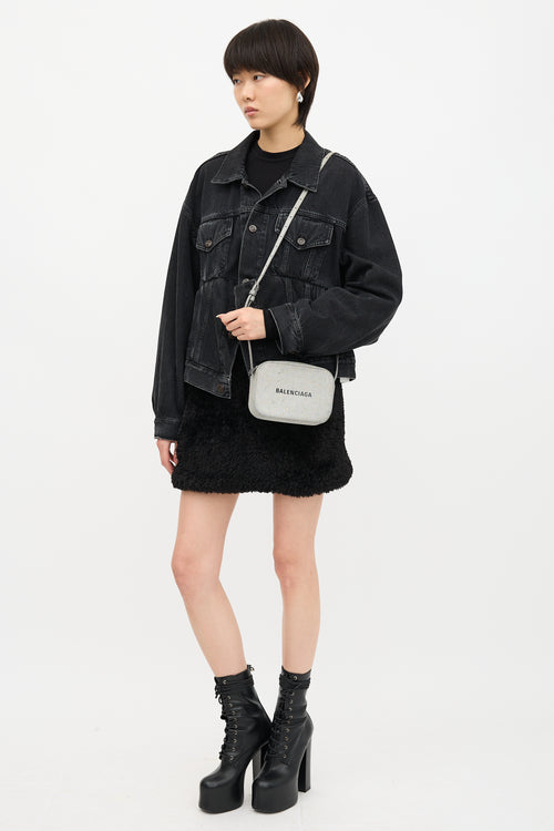 Balenciaga Glitter Logo XS Shoulder Bag