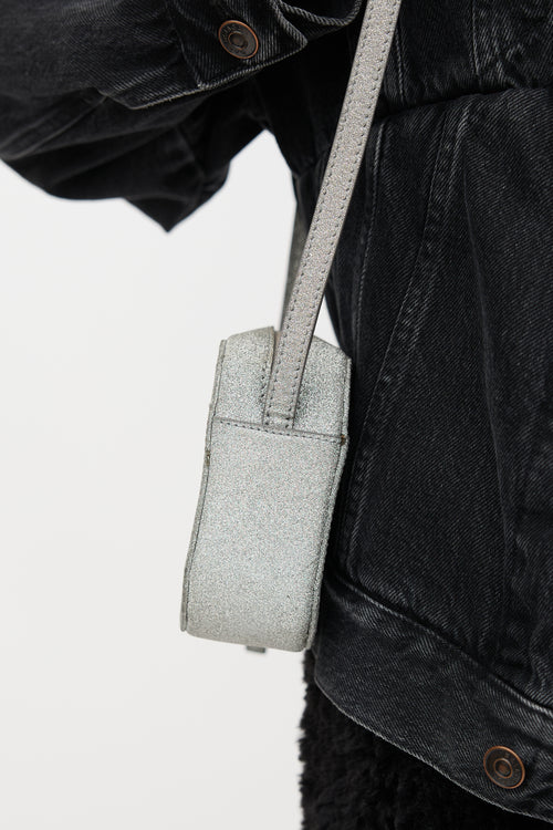 Balenciaga Glitter Logo XS Shoulder Bag