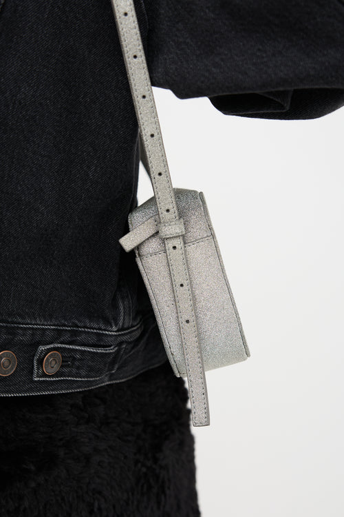 Balenciaga Glitter Logo XS Shoulder Bag
