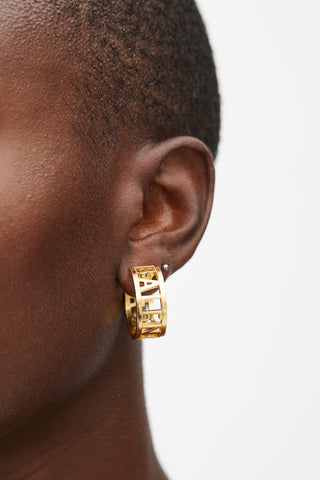 Balenciaga Gold Logo Loop Earring