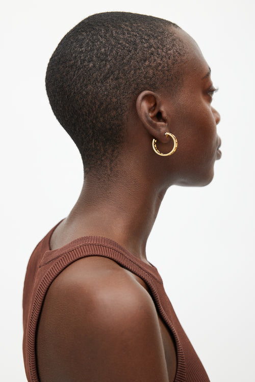 Balenciaga Gold Logo Loop Earring