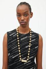 Balenciaga Gold Oversized Ball Chain Necklace
